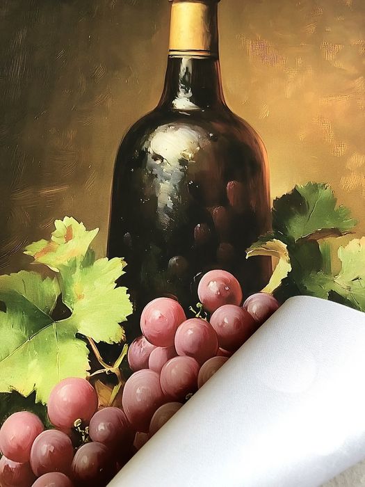 Gobelin na płótnie HD/Obrazek/Antique Retro/Grapes & Wine