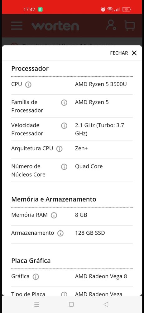 Portátil Acer Aspire Ryzen 5 8 gb ram