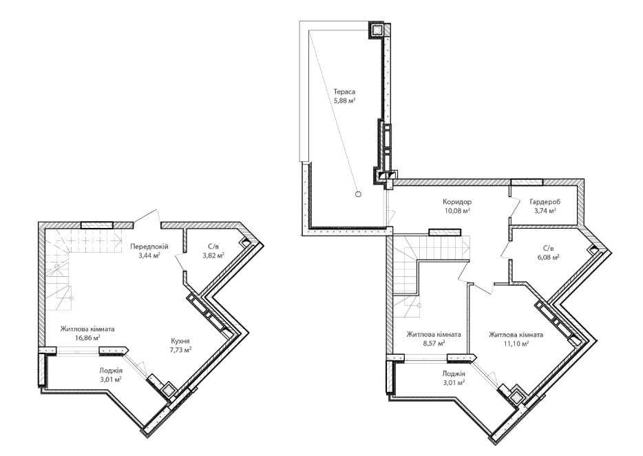 3к дворівнева квартира з Терасою. Зданий будинок. єОселя 3%, 7%