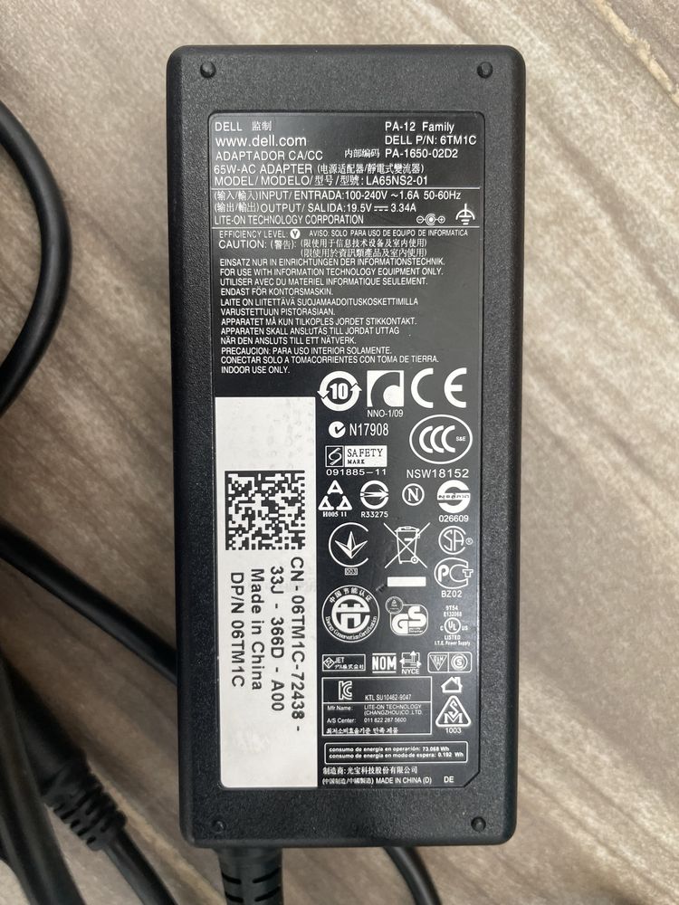 Блок питания  Dell 65W LA65NS2-01 Оригинал