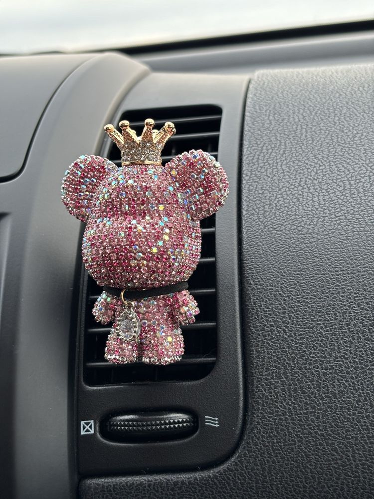 Ароматизатор в авто, пахучка Bear, мішка зі стразами та короною