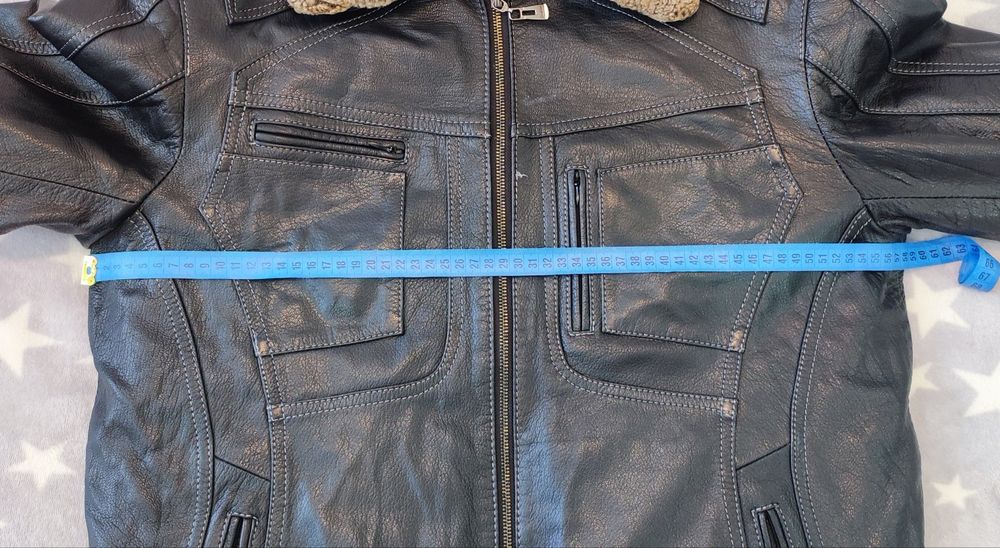 Чоловіча шкіряна дублянка, зимова куртка