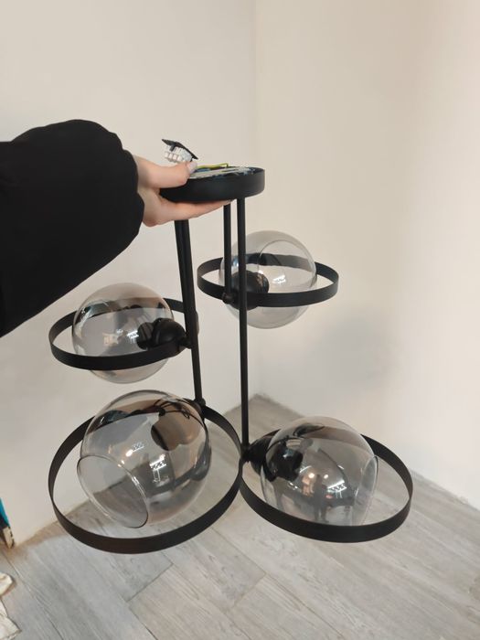 Lampa sufitowa czarna metalowa