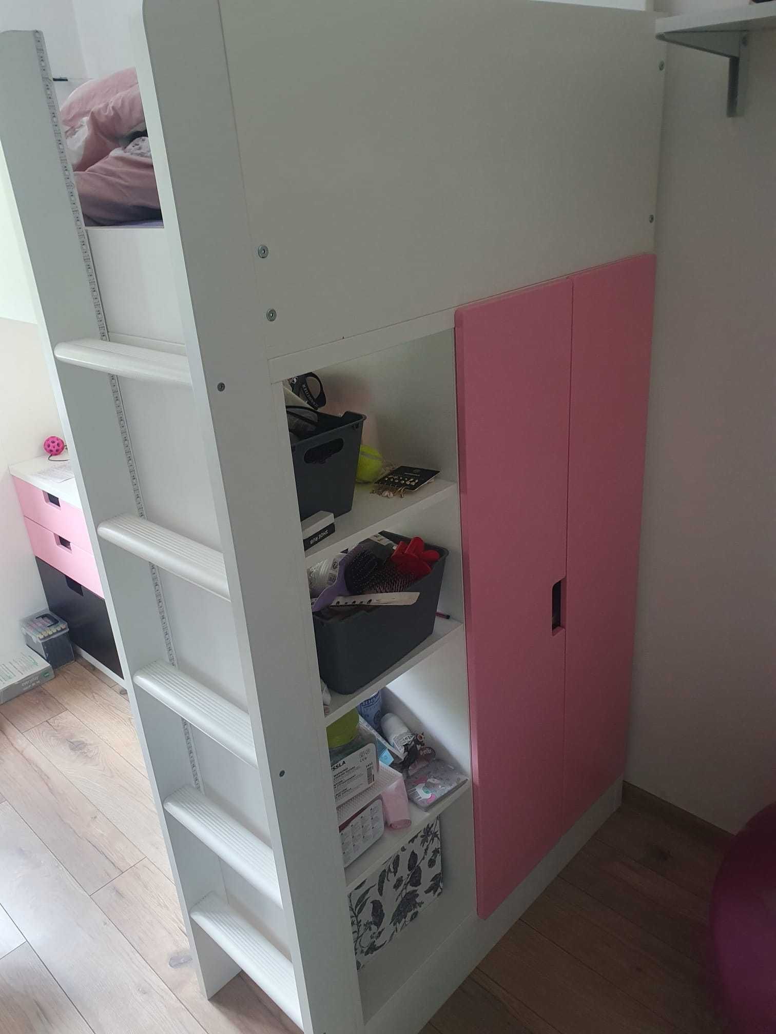 Łóżko z biurkiem szufladami i szafą Ikea