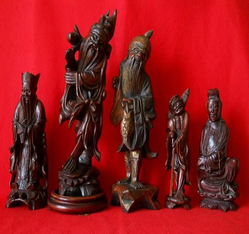 Большие старинные статуэтки Тибетских монахов