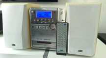JVC mikrowieża FM RDS z odtwarzaczem CD/mp3, TAPE - pilot, głośniki