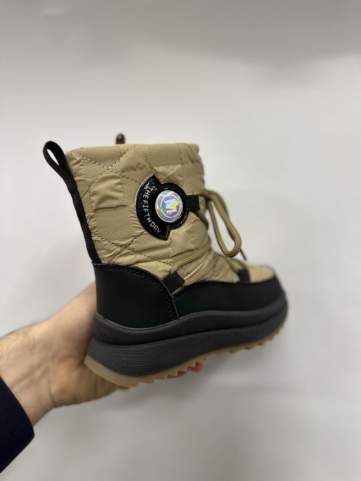 Черевики зимові на овчині 21-26, коричневі ботинки дутіки, зима