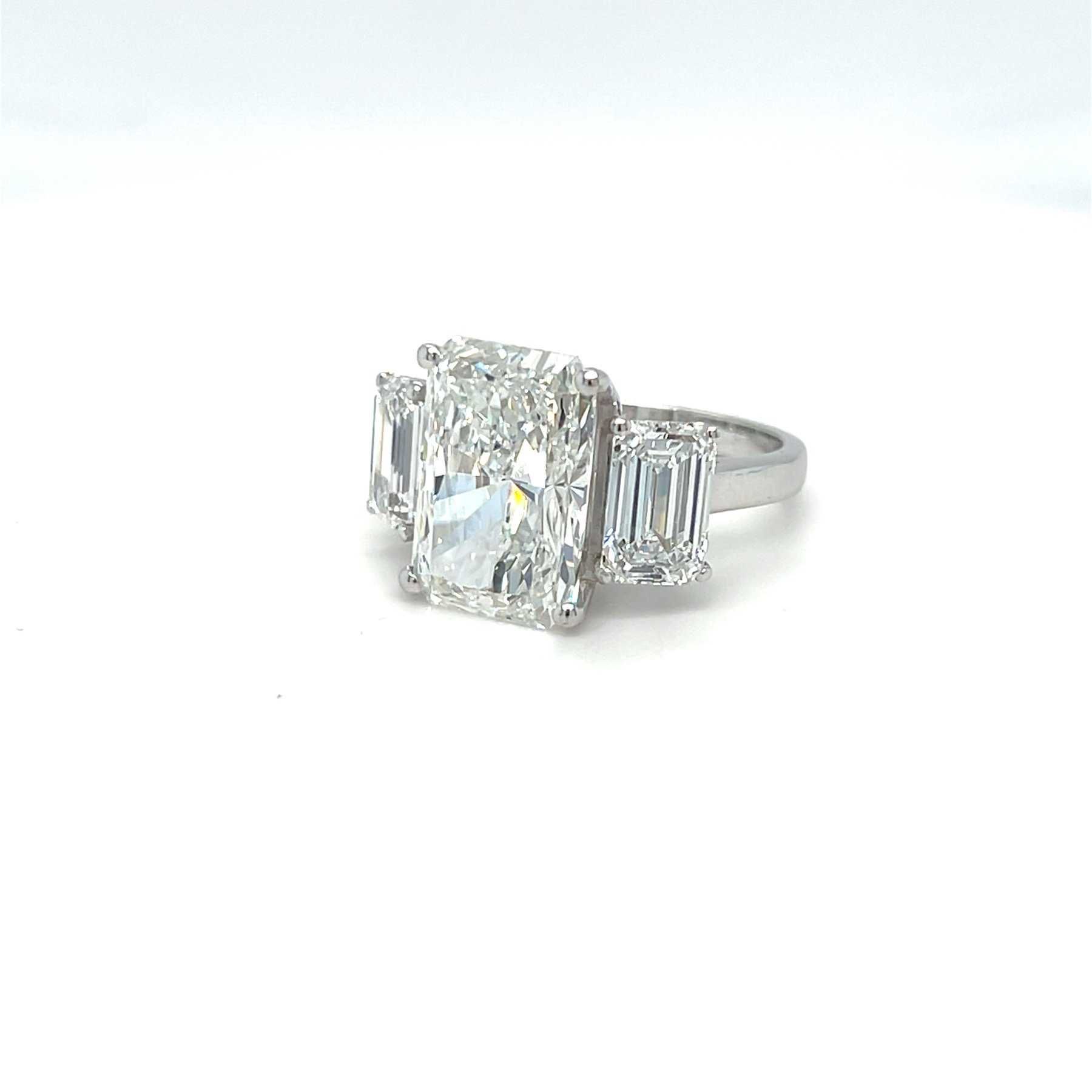 Anel - 14 K Ouro branco - 10.07ct. tw. Diamante