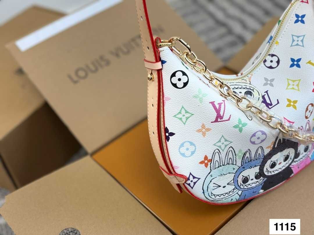Сумка Louis Vuitton з принтом labubu 27×18 см
