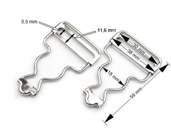 Klamra metalowa - zapięcie szerokość 30 mm (Srebrna)