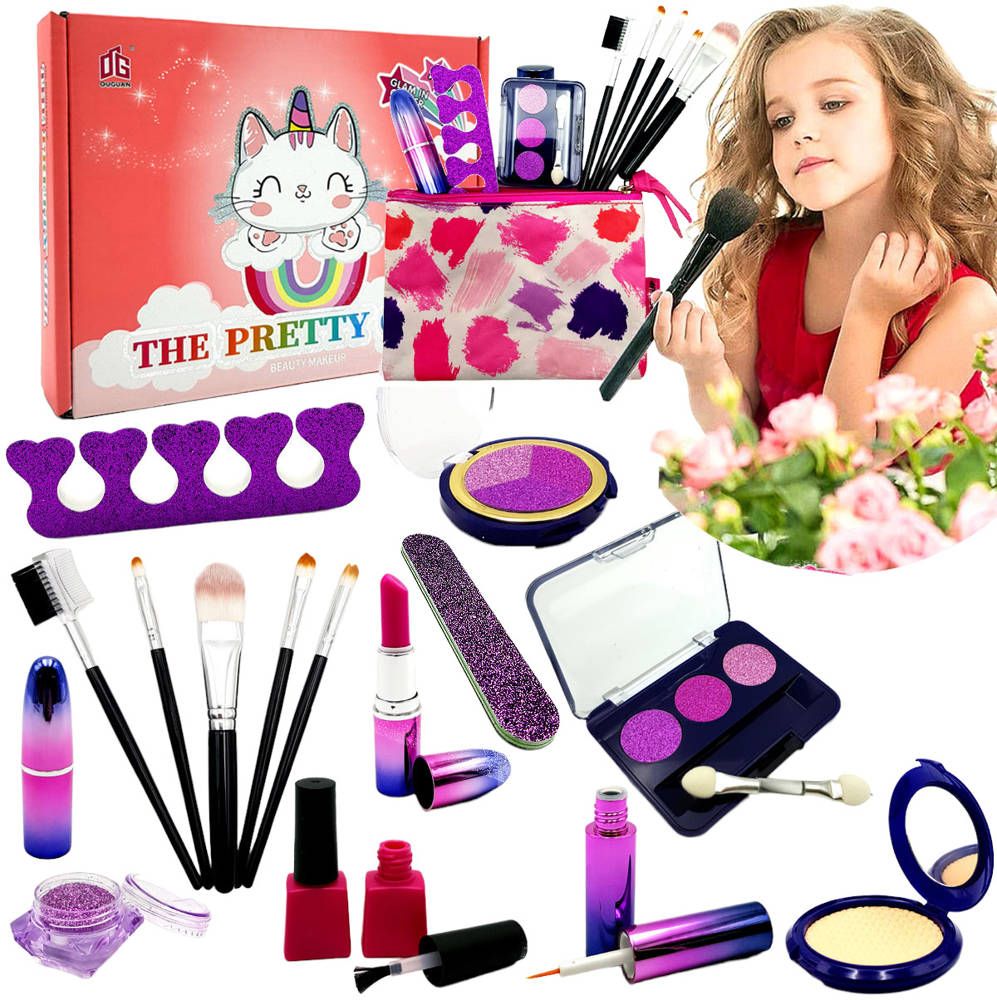 Zestaw Do Makijażu Zabawka Dla Dzieci Paznokcie Kosmetyki Kosmetyczka