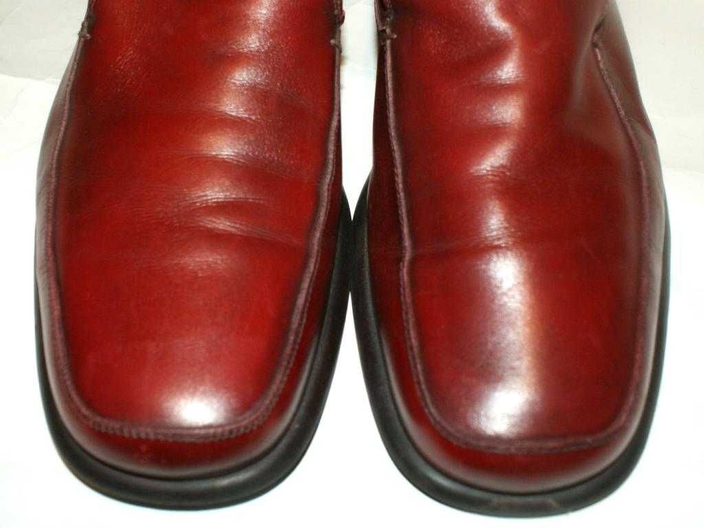 Salvatore Ferragamo wiśniowe bordowe skórzane mokasyny męskie  44.5