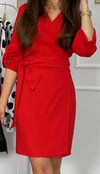 NOWA czerwona sukienka kopertowa wiązana | SOHO r. 38