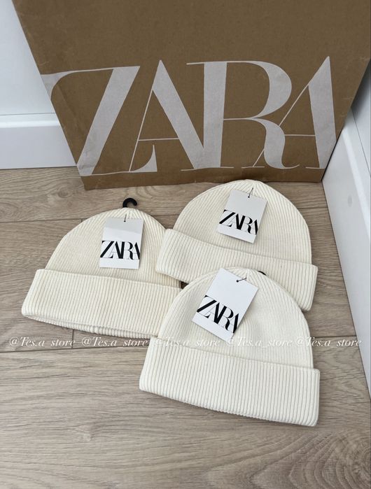 Трикотажна шапка в рубчик zara бавовна