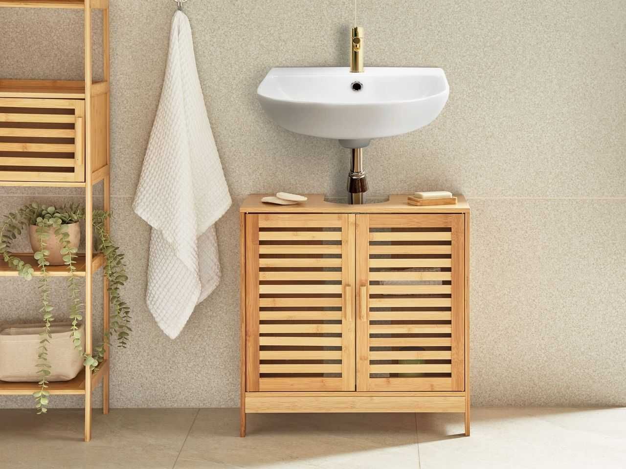 Szafka pod umywalkę Drewno bambusowe 60 cm Jasnobrązowy