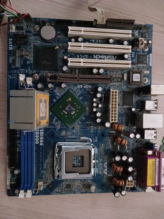 Материнська плата ASRock 775i65G разом з процесором Intel core 2 Duo