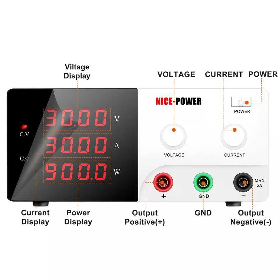 Fonte alimentação bancada regulável 0-30V/0-30A