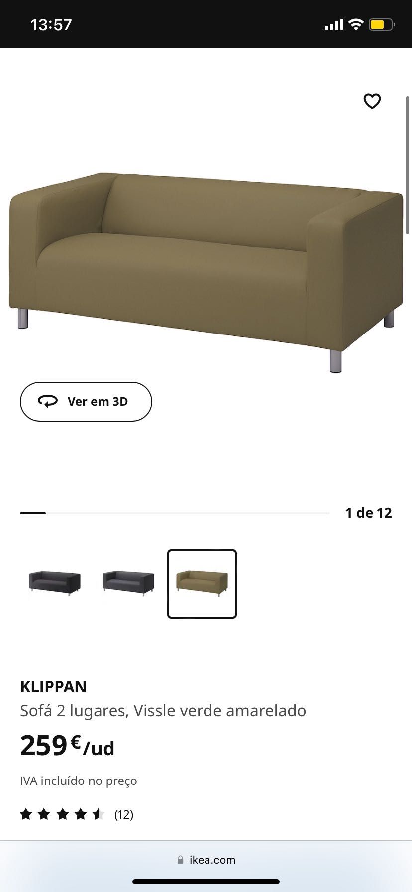 Sofa KLIPPAN 2 lugares Verde IKEA