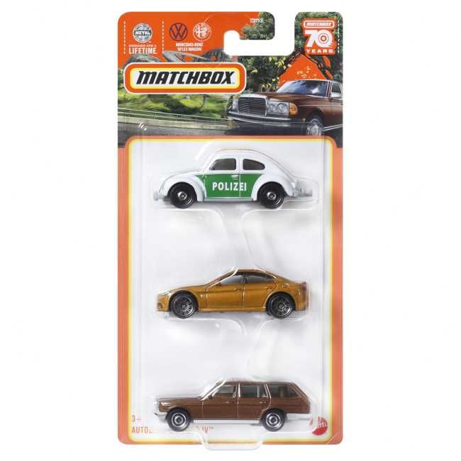 MATCHBOX 3-Pak Autka VW Beetle Alfa Romeo Giulia Mercedes W123 - HLC10