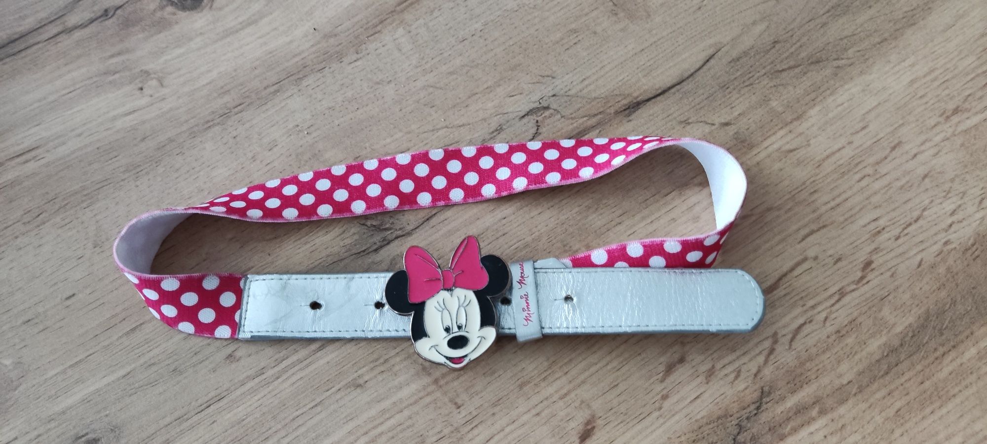 Pasek H&M Myszka Minnie Disney, rozmiar 92/98, talia 50cm.