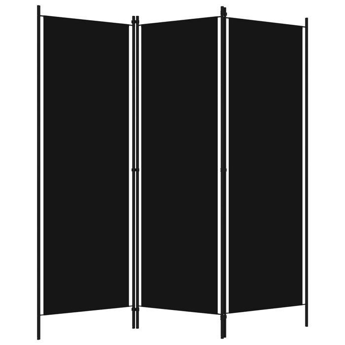 Parawan 3-Panelowy Czarny 150x180 cm - Stylowa Przegroda