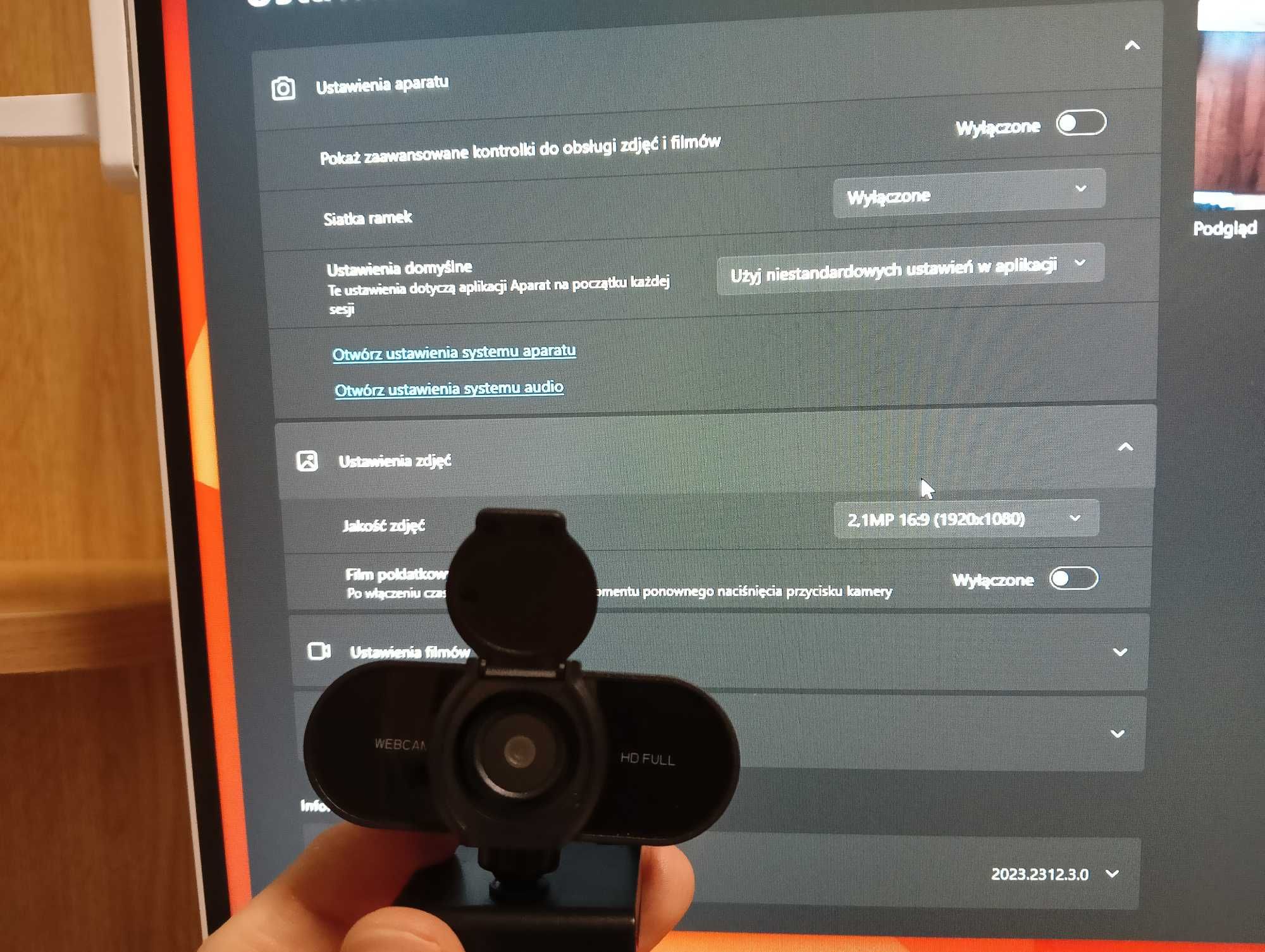 Webcam Full HD  - kamerka internetowa USB 1080P 1920x1080 z  zaślepką