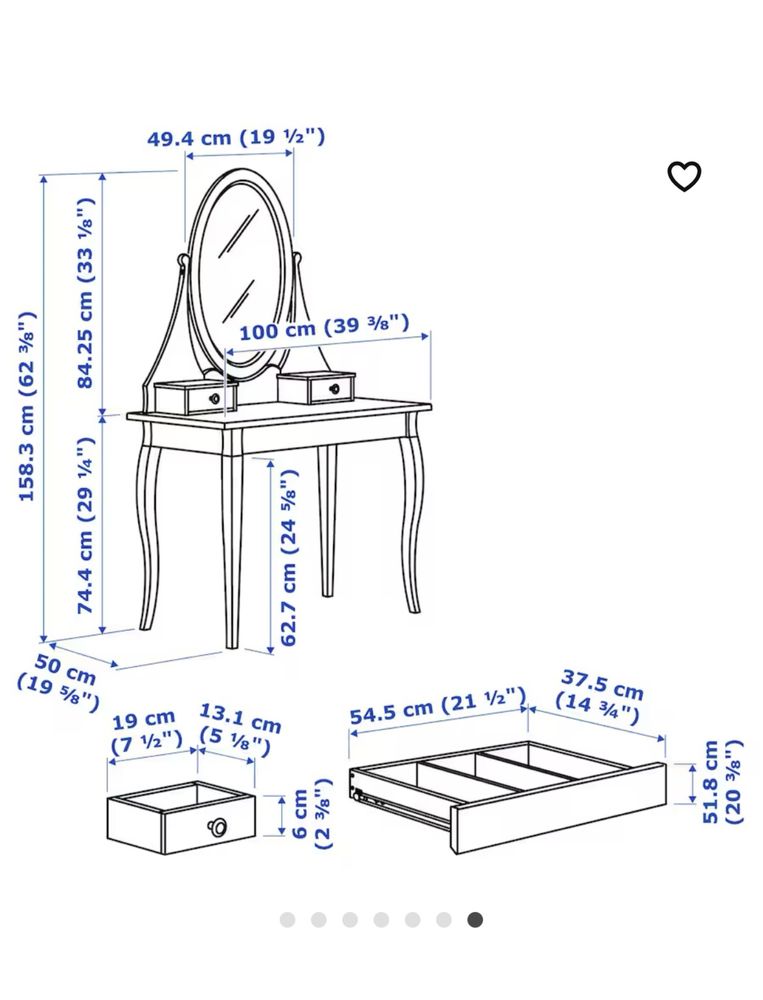 Toaletka ikea 100x50