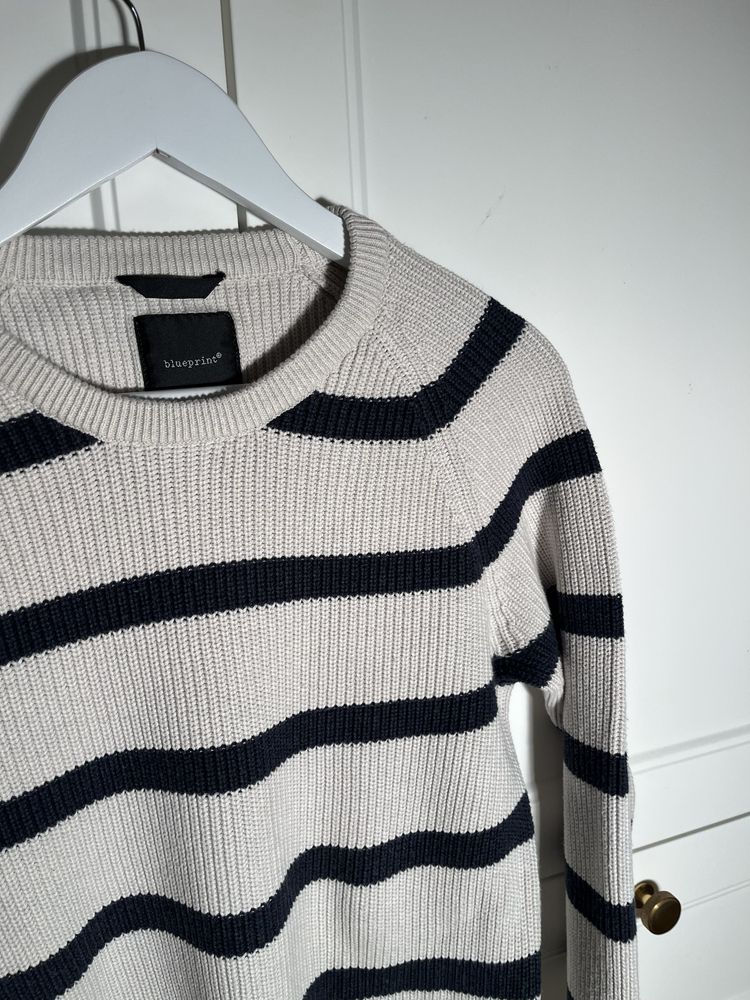 Sweter Blueprint rozm S, 100% bawełna, ciepły, gruby splot wygodny