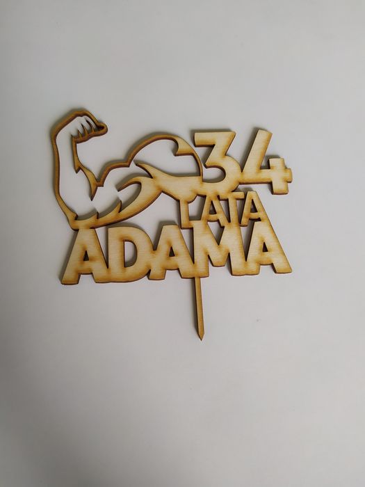 Drewniany napis topper na tort 

34 lata Adama