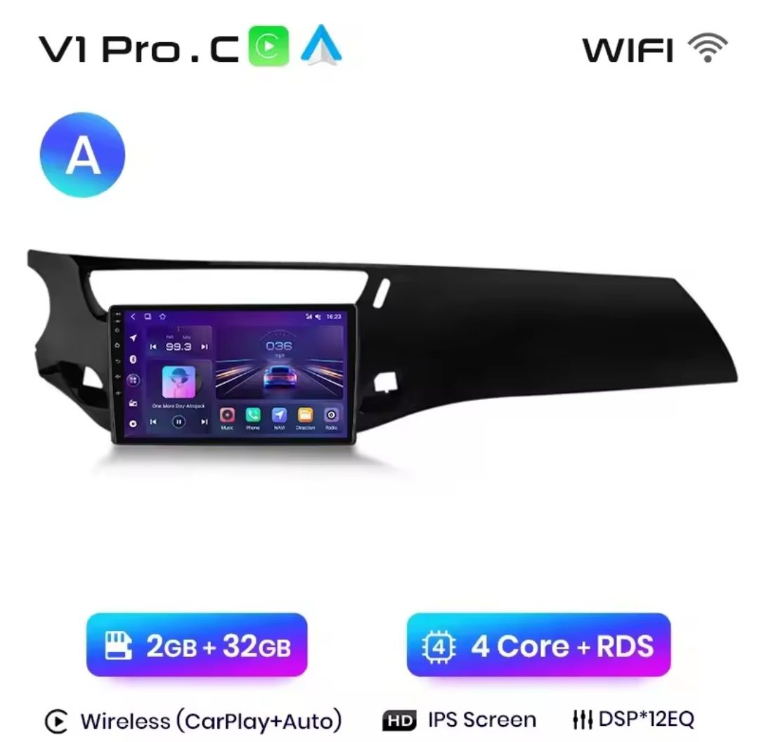 Rádio Android 13 Citroën C3/DS3 CarPlay/Auto S/ Fios GPS 2/32GB NOVO!