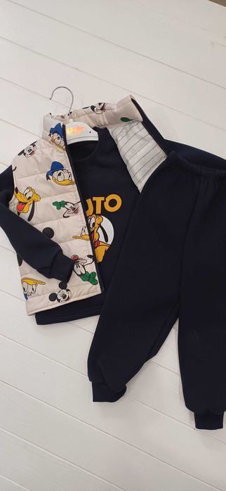 Дитячий флісовий костюм із жилеткою для хлопчиків на 2-3 роки