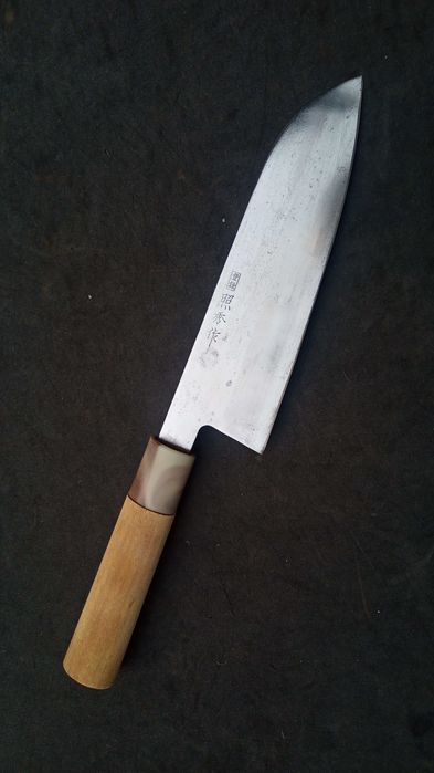 Nóż japoński 照秀作 Teru Shūsaku santoku stal weglowa