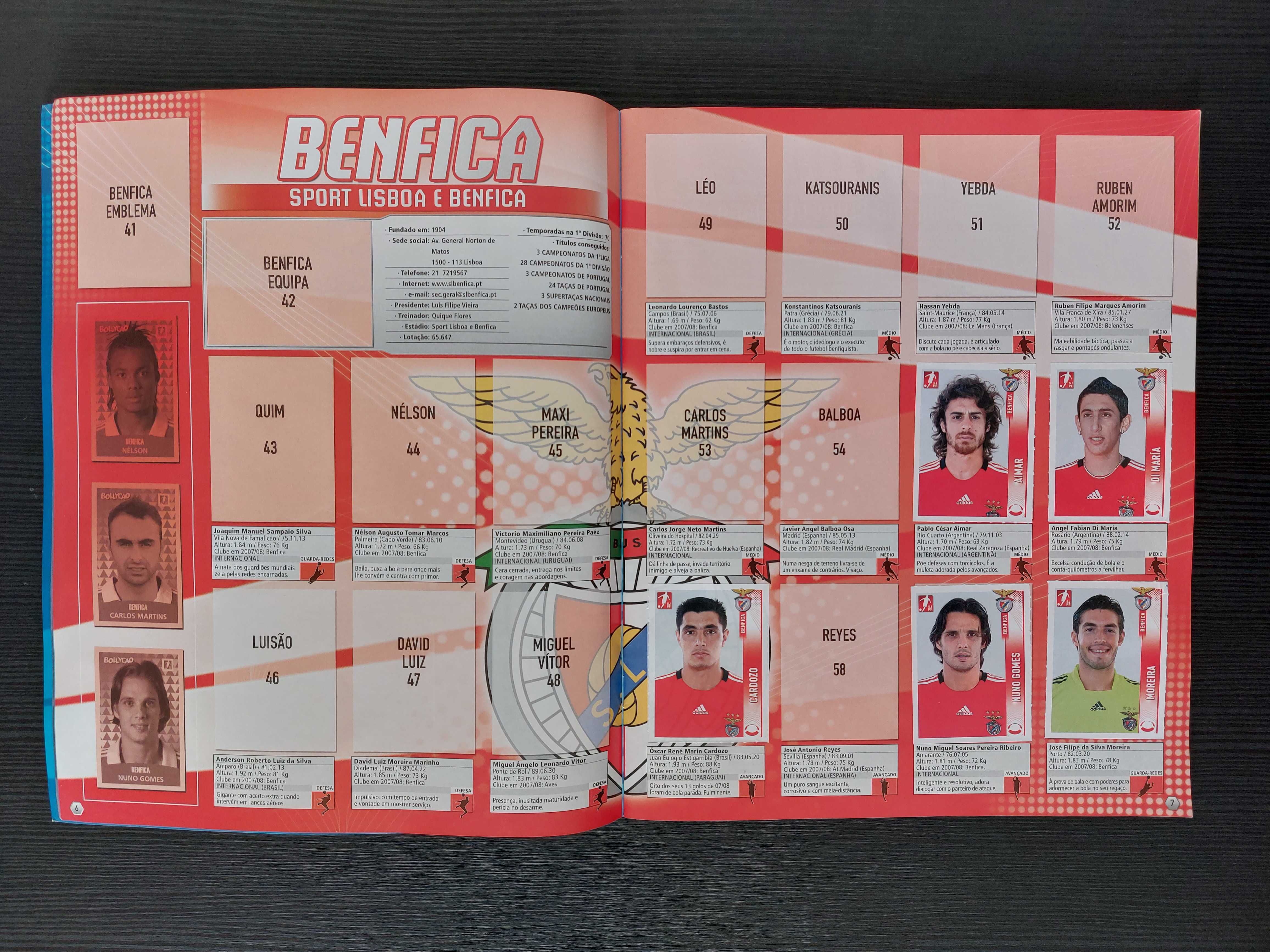 Caderneta Futebol 2008/2009 Panini