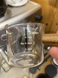 Чашка мерная для эспрессо с деревянной ручкой, 75 мм