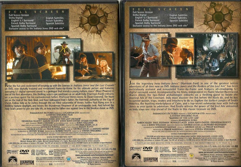 The Adventures of Indiana Jones Coleção de 4 DVD´S