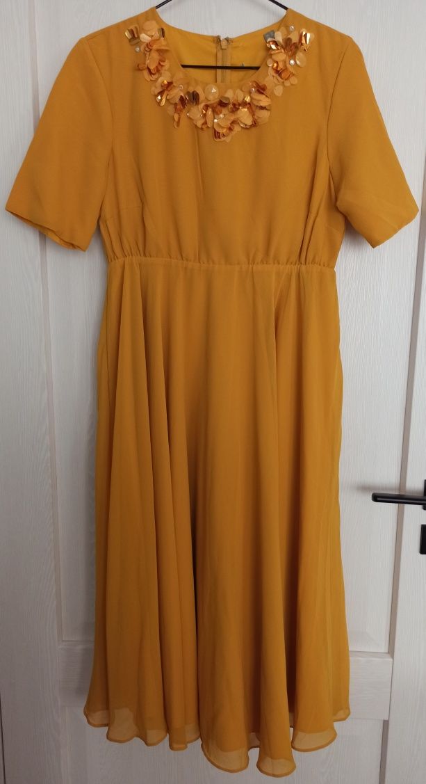 Żółta (miodowa / musztardowa) sukienka ciążowa ASOS r. 38 M