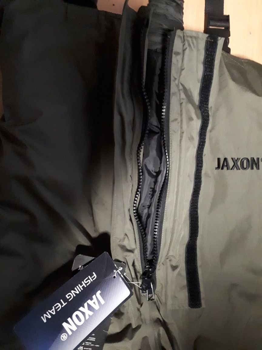 Spodnie oddychajace wędkarskie L zimowe ciepłe kombinezon Jaxon nowe