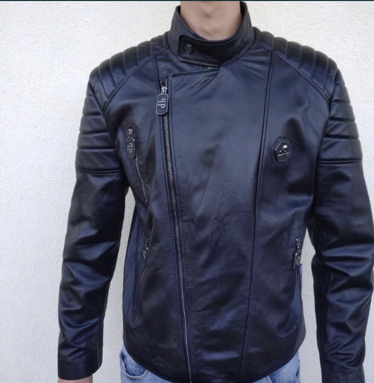 Kurtka ramoneska skóra Philipp Plein nowa czszka