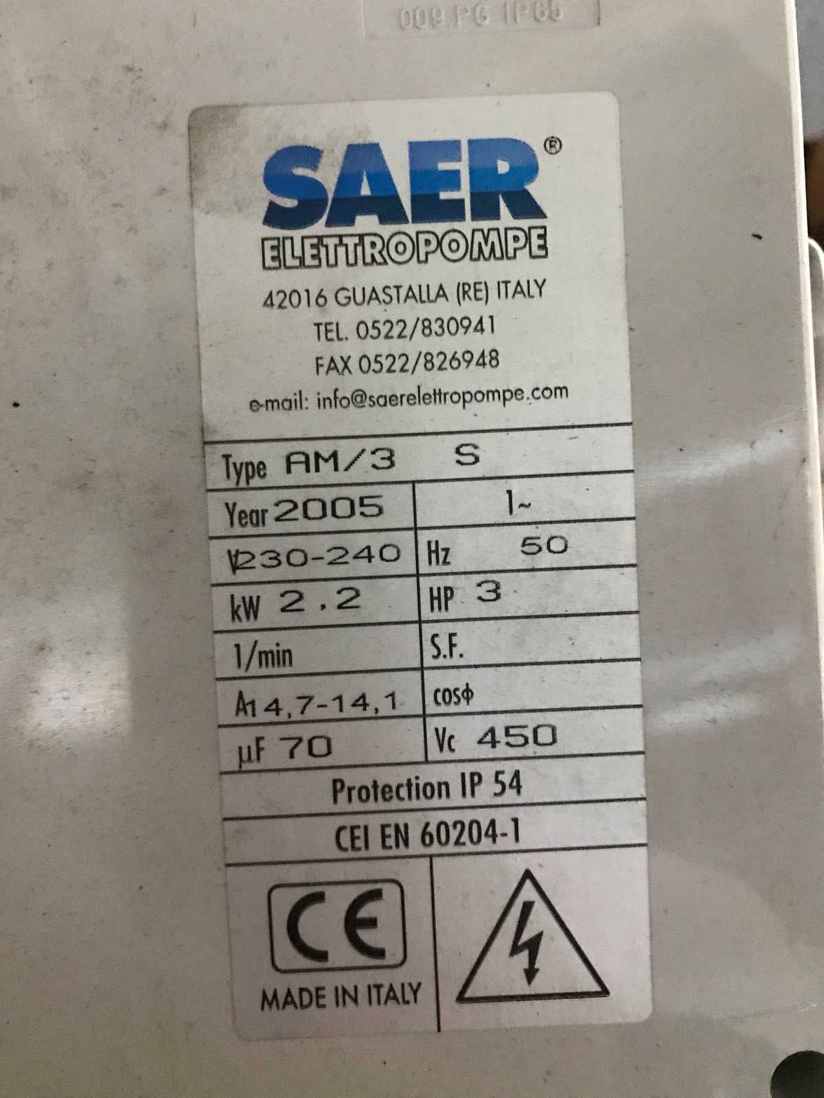 Насос для скважини SAER NF-95-D/22 (Італія)
