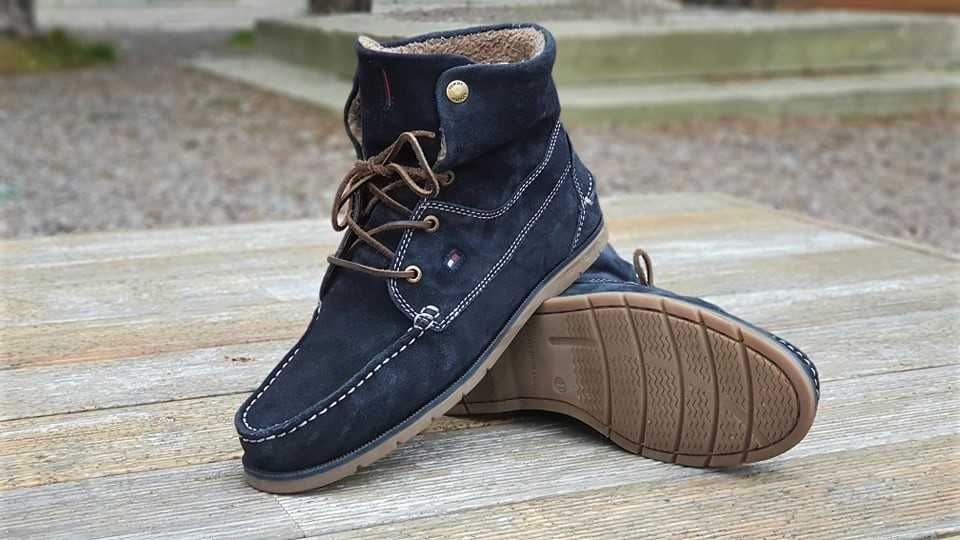 Ботинки зимние кожаные Tommy Hilfiger / топсайдеры теплые хилфигер