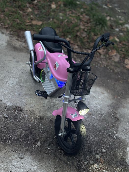 Дитячий електромотоцикл рожевий