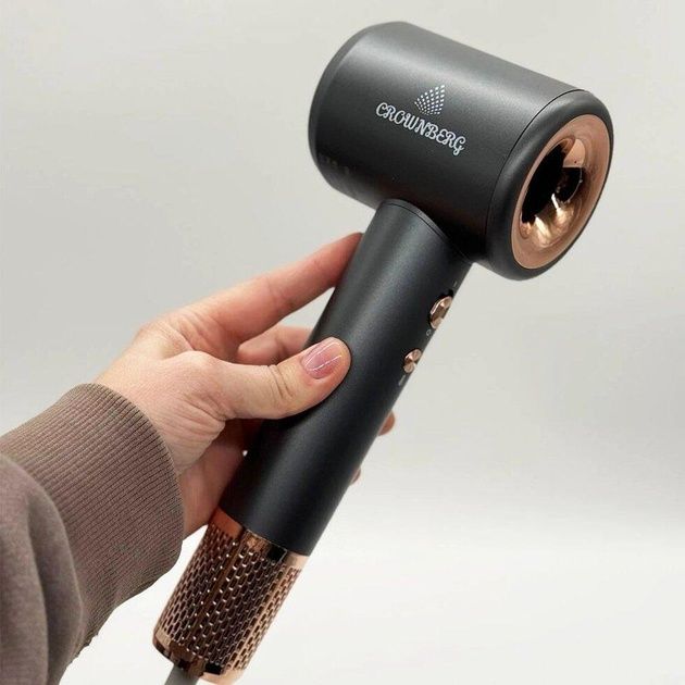 Фен для волосся Crownberg CB-2318 потужний 3000 Вт. Чорний мат