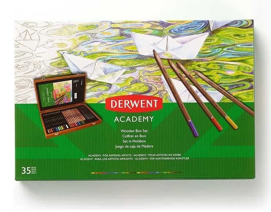 Zestaw do rysowania Derwent Academy drewniane pudełko, super prezent!