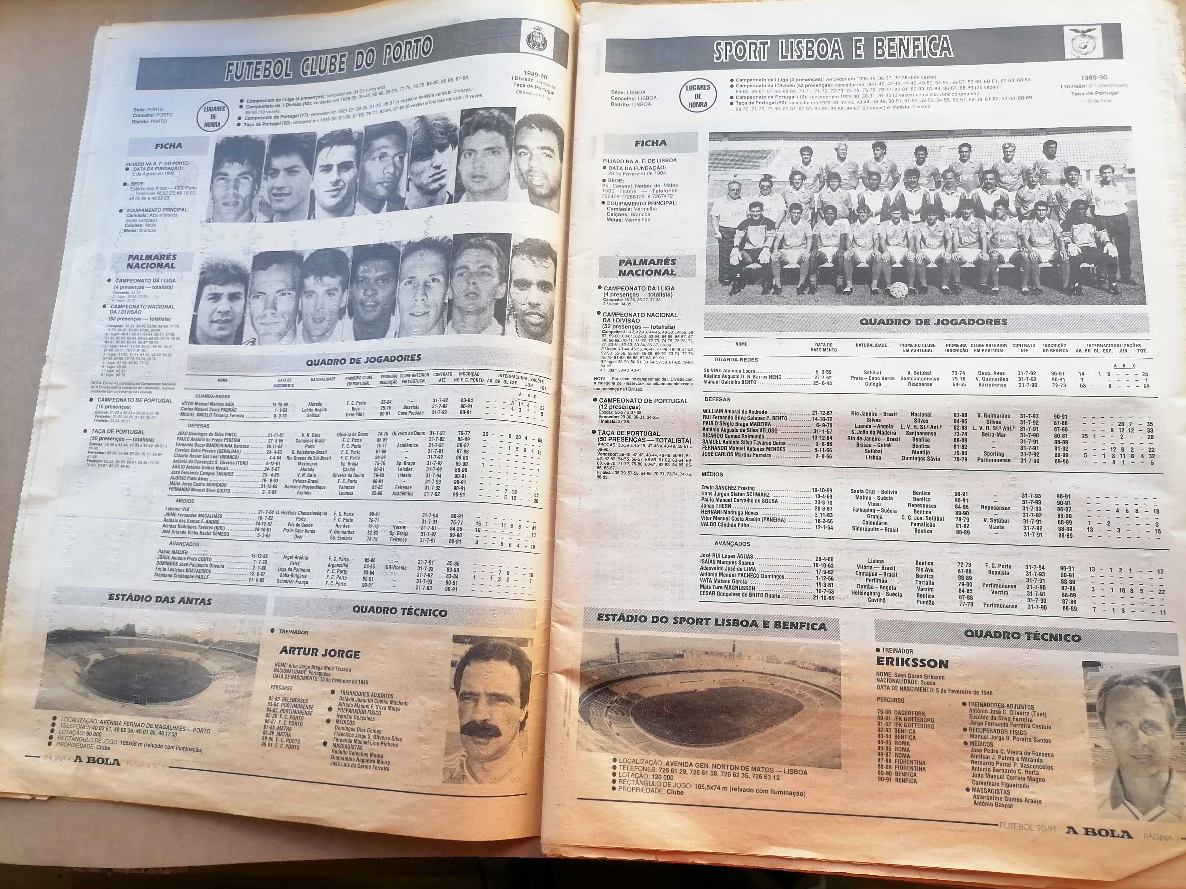 Cadernos de A BOLA Nº 19 - Futebol Época 90/91 *Completo*