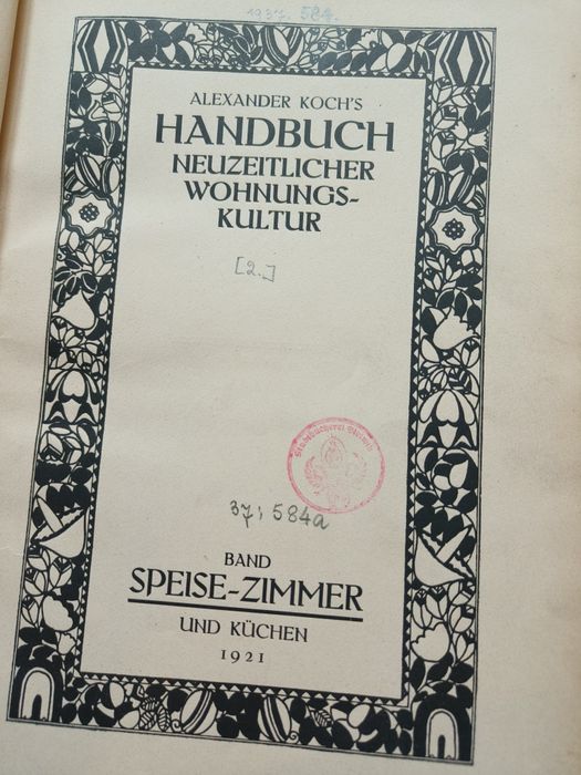 Oryginalna Przedwojenna Książka Alexander Koch's Meble Biedermeier