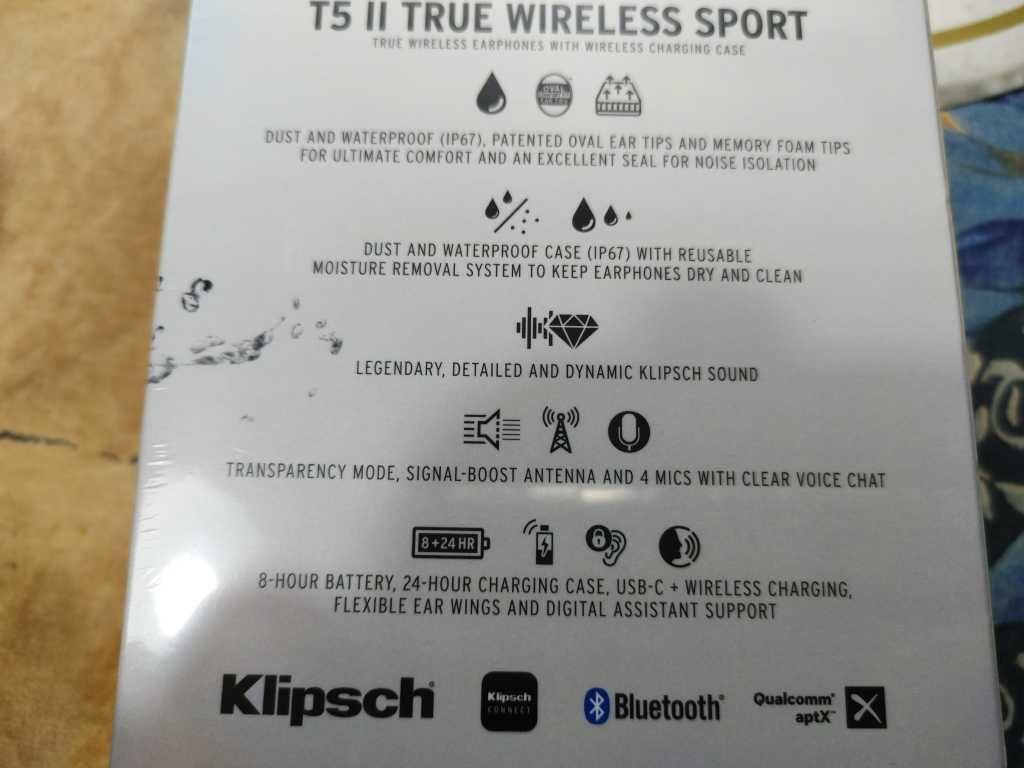 Беспроводные наушники Klipsch T5 II True Wireless Sport Black