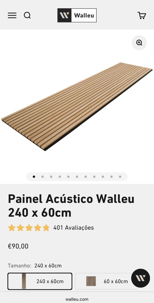 4x Paineis acusticos ripado Carvalho