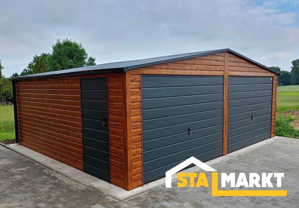 Nowy Garaż blaszany 6 x 5m drewnopodobny Producent Montaż Gratis