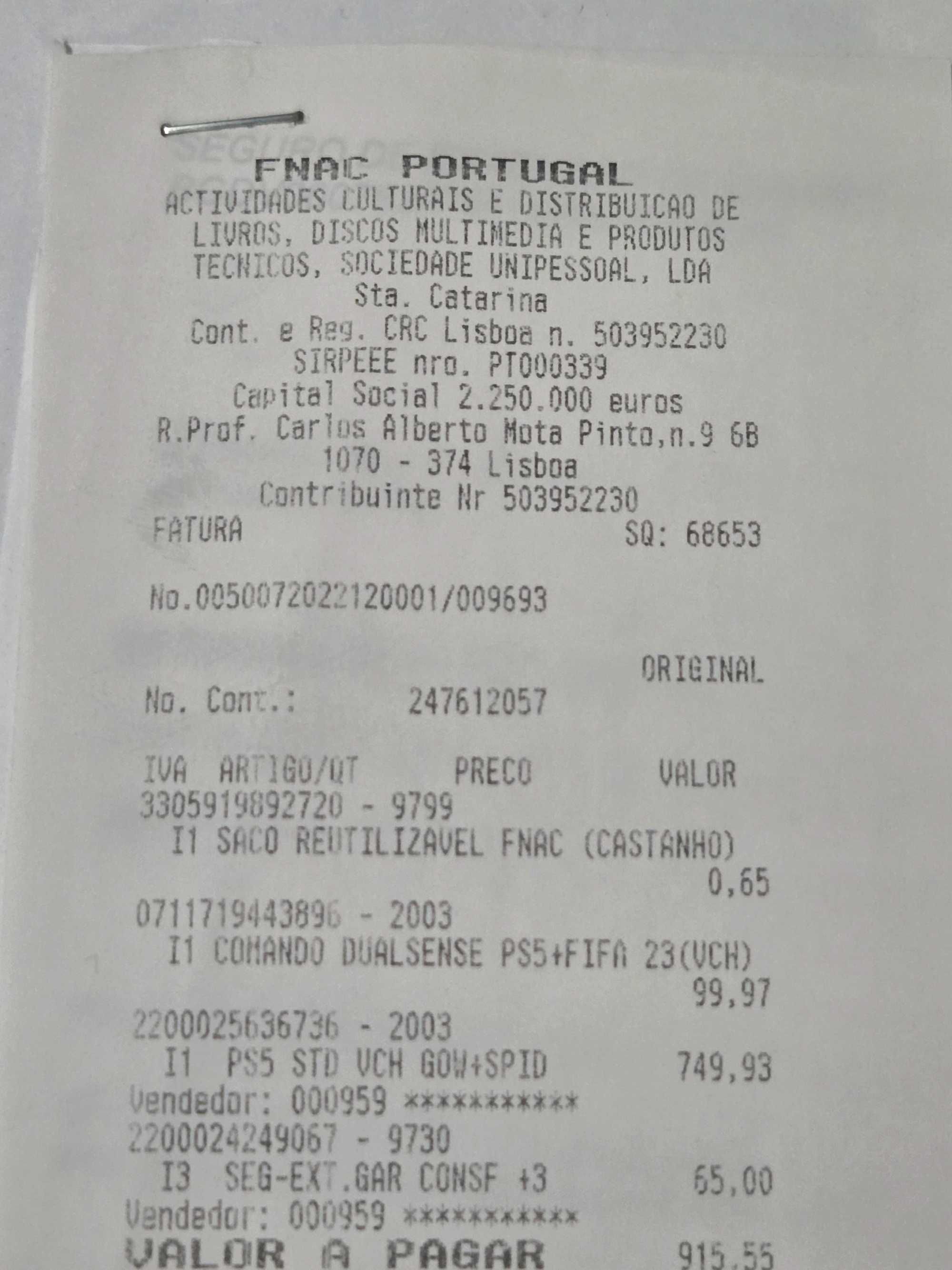 Playstation 5 com 5 jogos + 2 comandos seg.garantia dezembro 2028