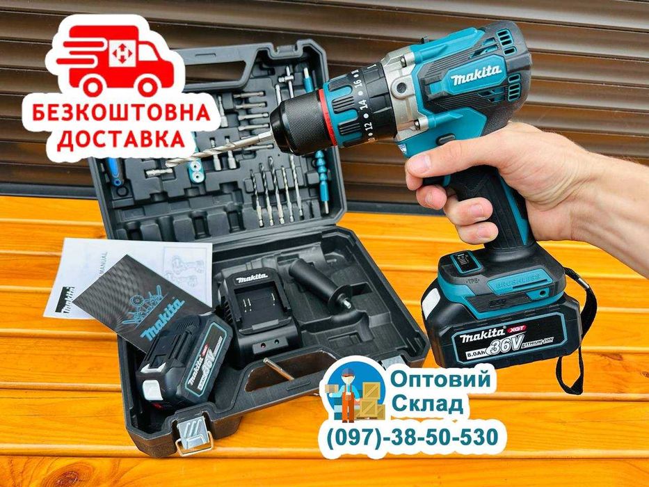 Акумуляторний Шуруповерт Макіта DHP485 BLACK Металевий патрон 13мм 36В